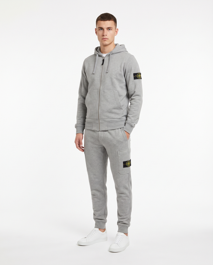 Chándal con cremallera Stone Island — Gris jaspeado
