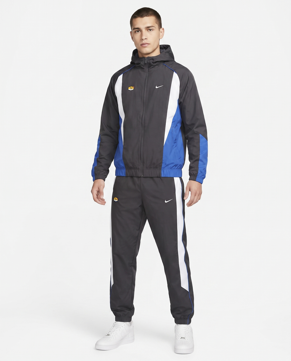 Chándal cortavientos Nike — Gris antracita y azul