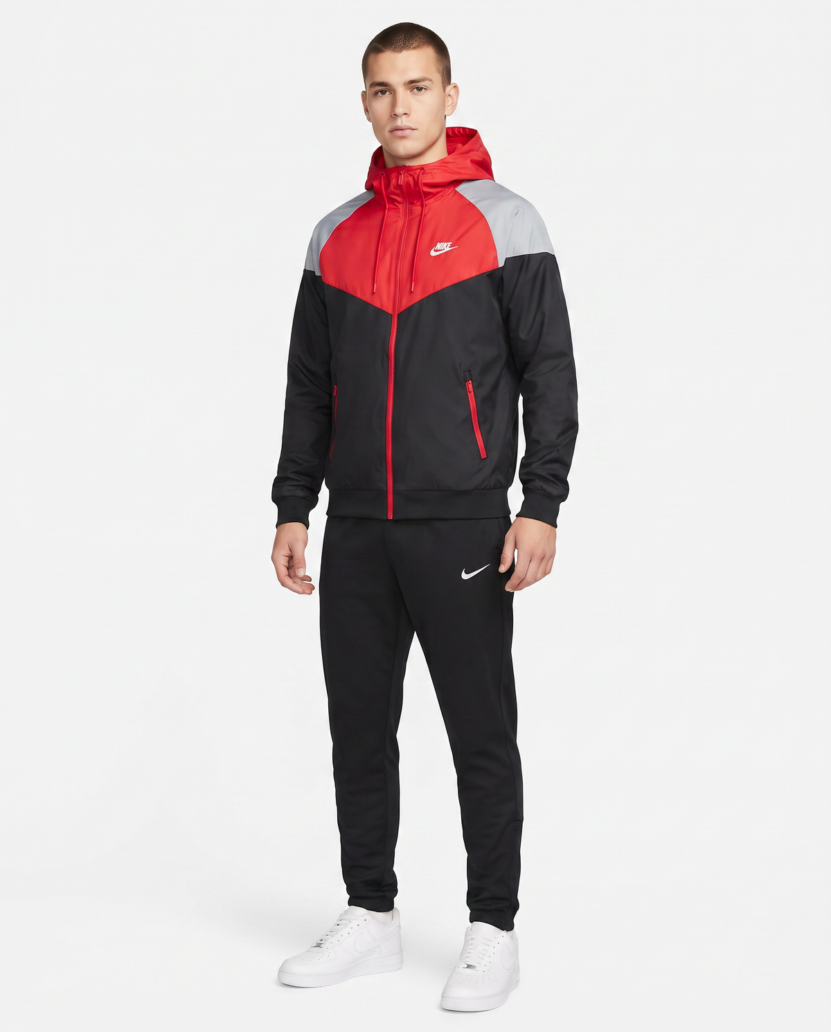 Chándal cortavientos Nike — Rojo, gris y negro
