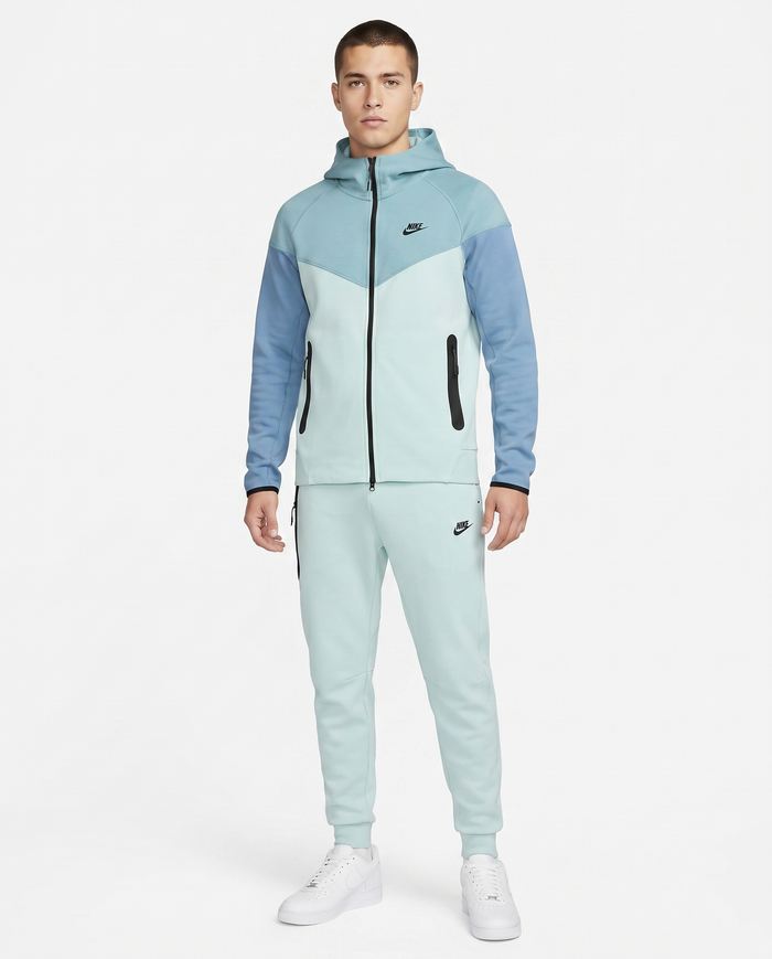 Chándal Tech Fleece Nike — Verde menta y azul
