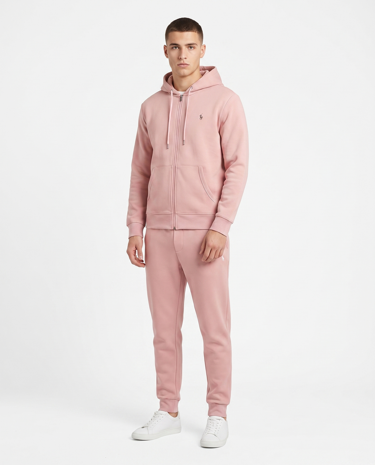Chándal con cremallera y capucha Polo Ralph Lauren — Rosa palo