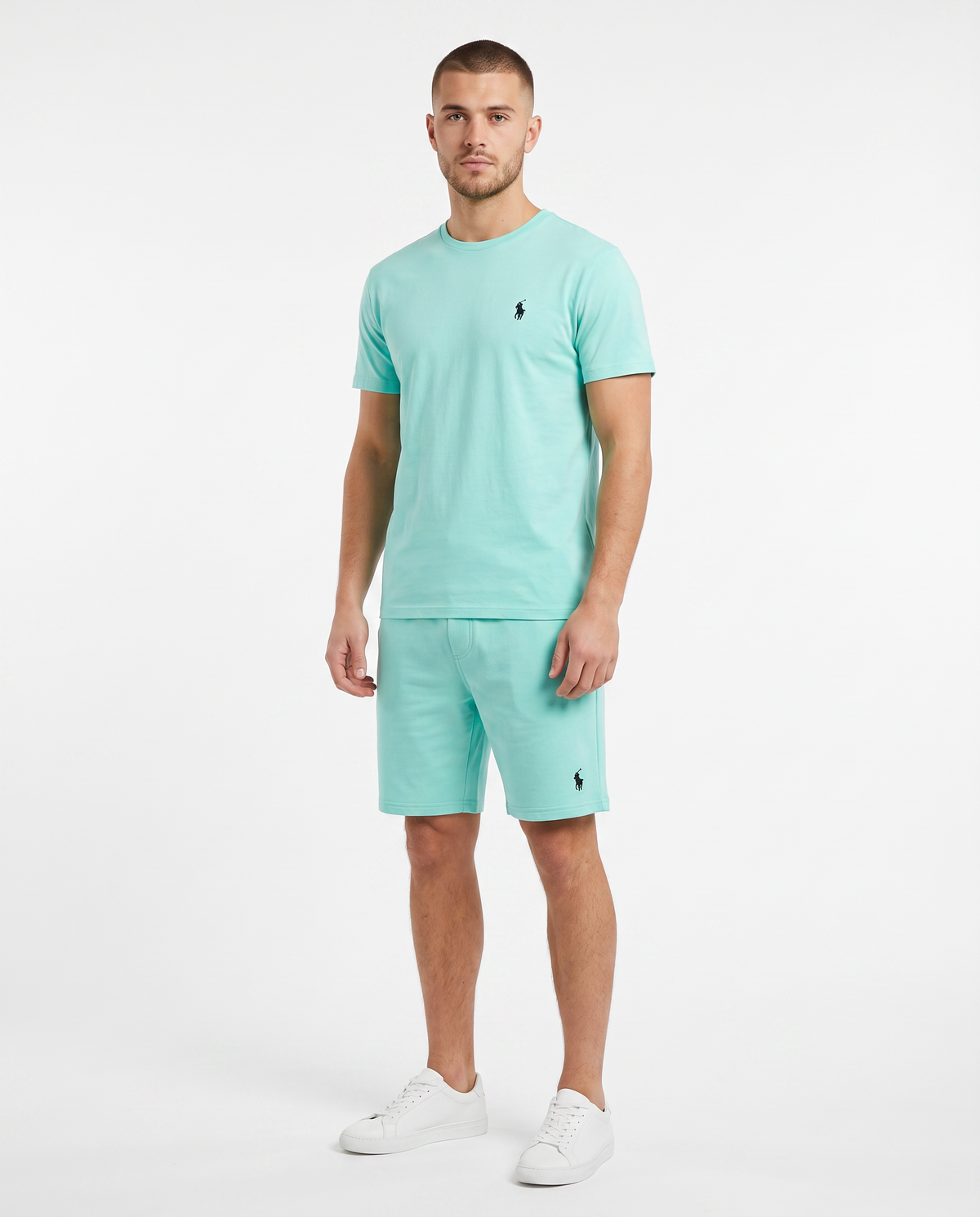 Conjunto camiseta y pantalón corto Ralph Lauren — Verde menta