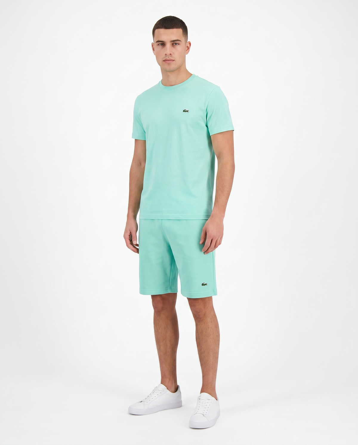 Conjunto camiseta y pantalón corto Lacoste — Verde menta
