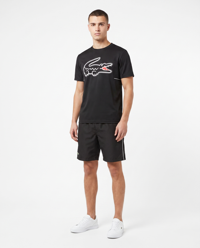 Conjunto camiseta y pantalón corto Lacoste — Negro
