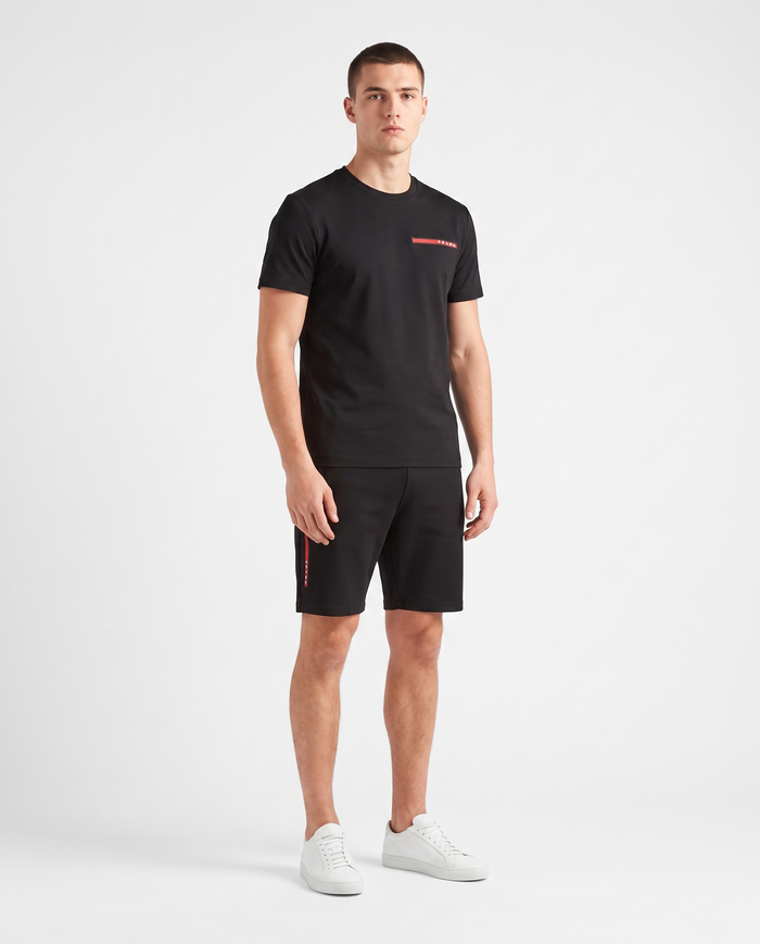 Conjunto camiseta y pantalón corto Prada — Negro