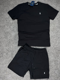 Conjunto Polo Ralph Lauren camiseta y pantalón corto — Negro