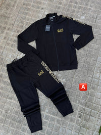 Chándal con cremallera EA7 Emporio Armani — Negro y dorado