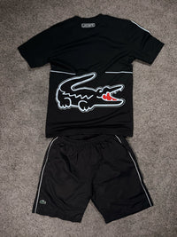 Conjunto camiseta y pantalón corto Lacoste — Negro