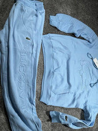 Chándal de algodón Lacoste con sudadera de capucha — Azul cielo
