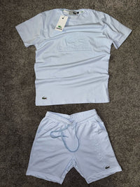 Conjunto camiseta y pantalón corto Lacoste — Blanco