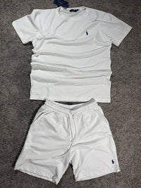 Conjunto Polo Ralph Lauren camiseta y pantalón corto — Blanco