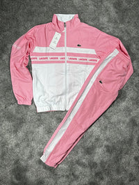 Chándal de poliéster Lacoste — Rosa y blanco