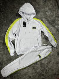Chándal EA7 Emporio Armani — Blanco y lima
