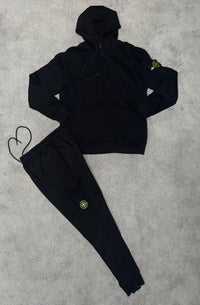 Chándal de algodón con capucha Stone Island — Negro