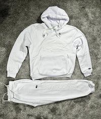Chándal de algodón con capucha Lacoste — Blanco