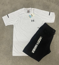 Conjunto camiseta y pantalón corto Under Armour — Blanco y negro
