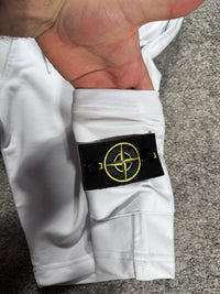 Conjunto Stone Island camiseta y pantalón corto — Blanco