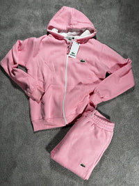 Chándal de algodón con cremallera Lacoste — Rosa