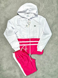 Chándal Lacoste — Blanco y fucsia
