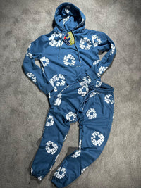 Chándal de algodón con capucha Denim Tears — Azul petróleo