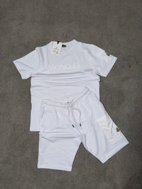 Conjunto Moncler camiseta y pantalón corto — Blanco