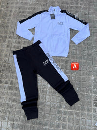 Chándal con cremallera EA7 Emporio Armani — Blanco y negro