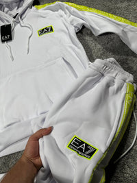 Chándal EA7 Emporio Armani — Blanco y lima