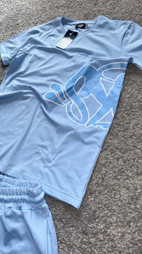 Conjunto Syna World camiseta y pantalón corto — Azul cielo