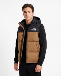 Chaleco acolchado con capucha The North Face — Marrón y negro