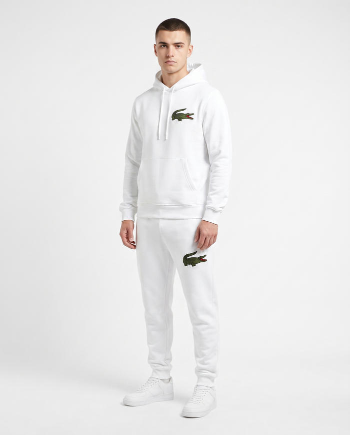 Chándal de algodón con capucha Lacoste — Blanco (modelo 3)