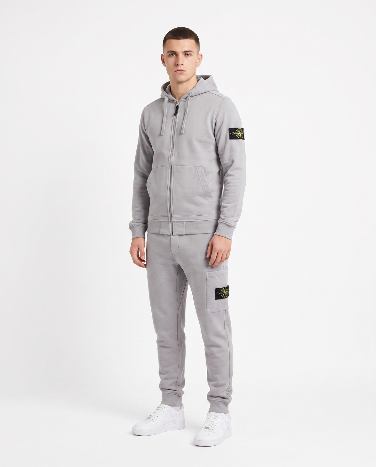Chándal con cremallera Stone Island — Gris