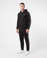 Chándal con cremallera y cinta lateral Lacoste — Negro