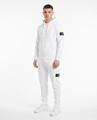Chándal de algodón con capucha Stone Island — Blanco