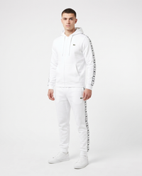 Chándal con cremallera y cinta lateral Lacoste — Blanco