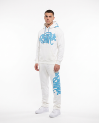Chándal de algodón con capucha Syna World — Blanco y azul