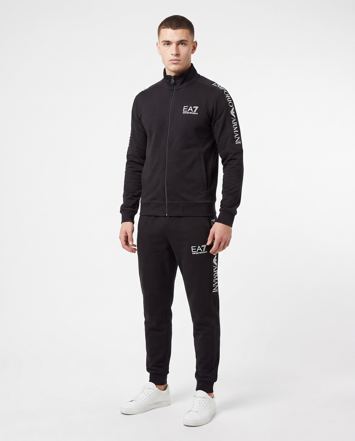 Chándal con cremallera EA7 Emporio Armani — Negro