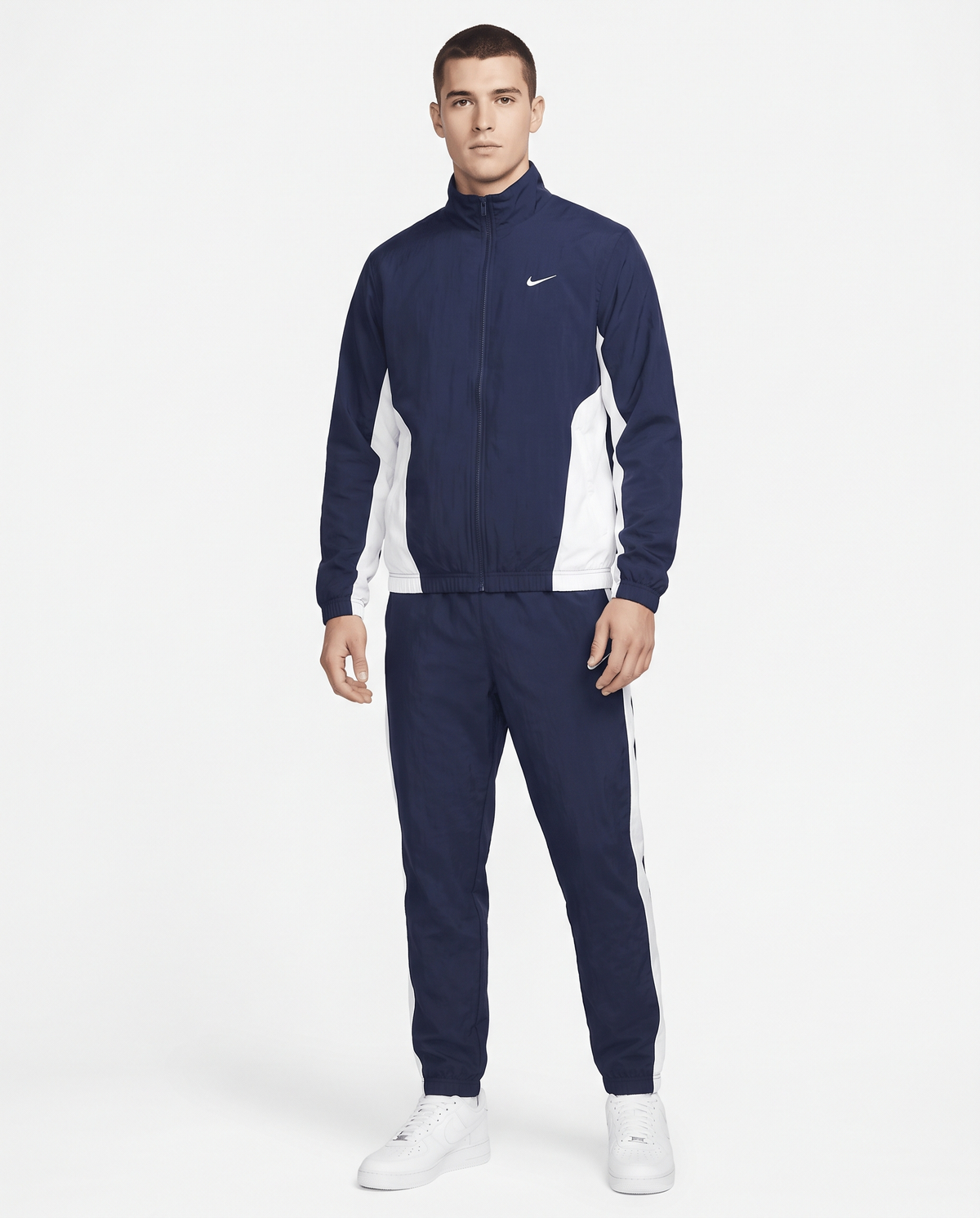 Chándal cortavientos Nike — Azul marino y blanco