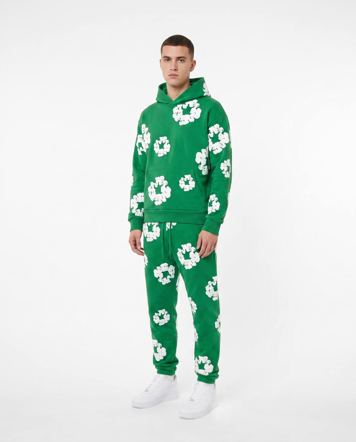 Chándal de algodón con capucha Denim Tears — Verde