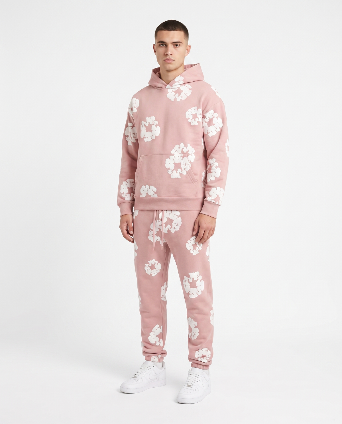 Chándal de algodón con capucha Denim Tears — Rosa palo
