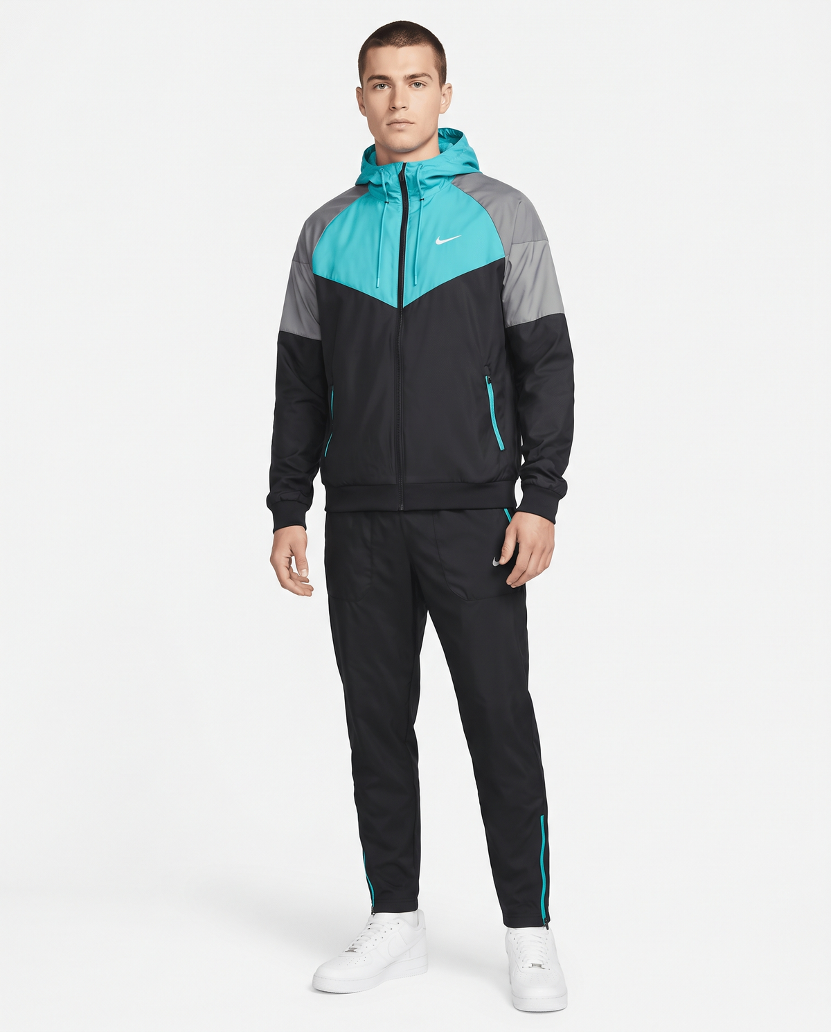 Chándal cortavientos Nike — Turquesa, gris y negro