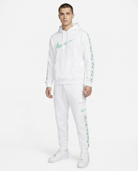 Chándal de algodón con capucha Nike — Blanco y verde agua