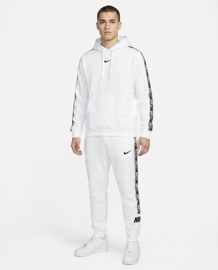 Chándal de algodón con capucha Nike — Blanco y negro