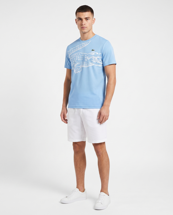 Conjunto camiseta y pantalón corto Lacoste — Azul y blanco