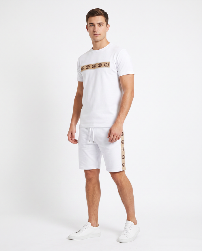 Conjunto camiseta y pantalón corto Gucci — Blanco