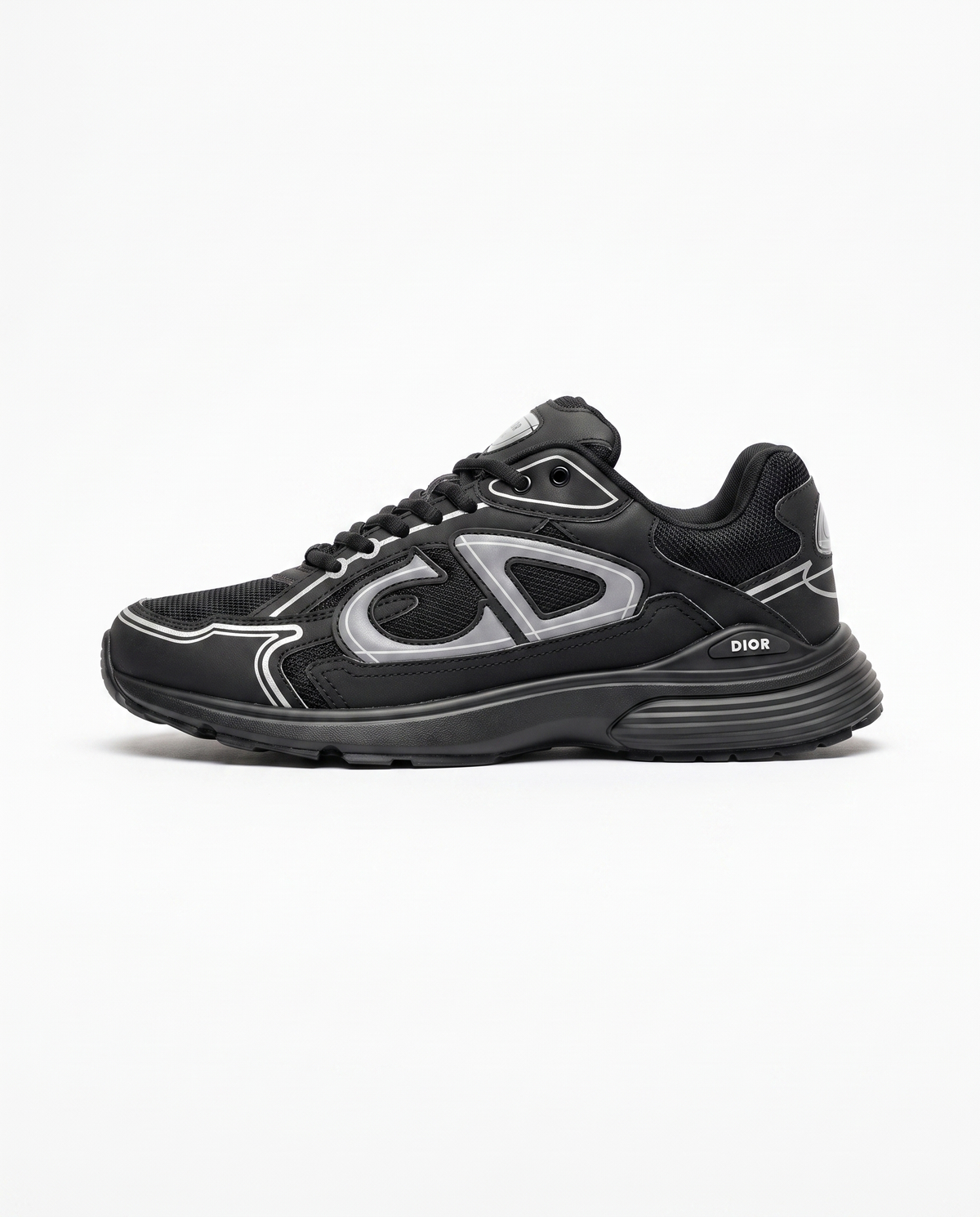 Zapatillas Dior B30 — Negro y plata