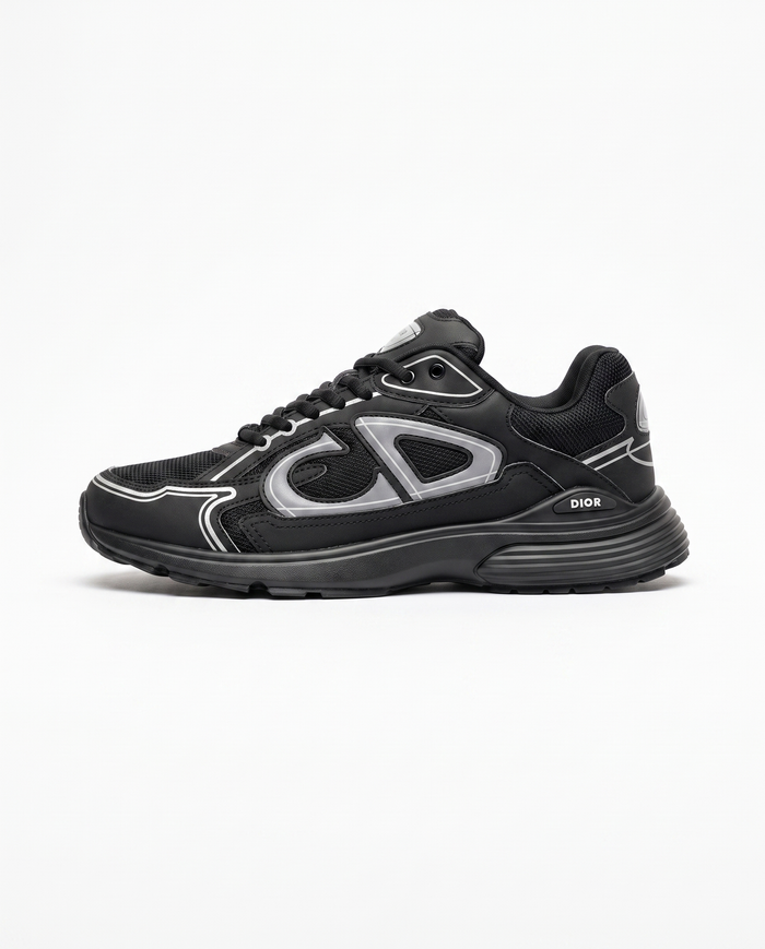 Zapatillas Dior B30 — Negro y plata