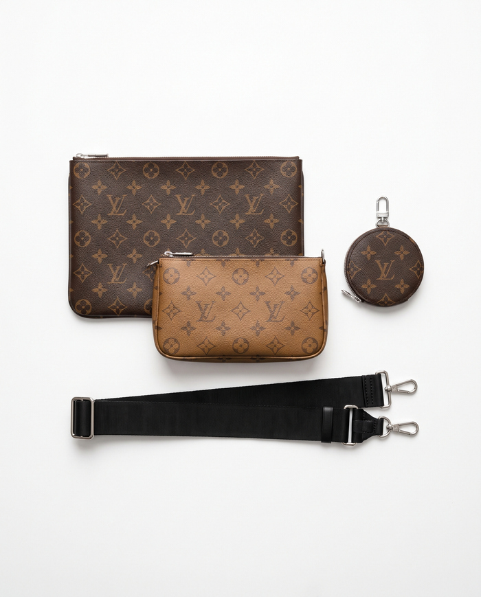 Set 3 piezas con bandolera Louis Vuitton — Marrón