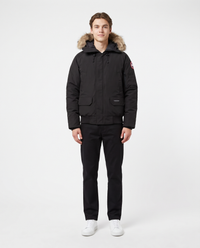 Parka bomber Canada Goose con capucha de pelo — Negro