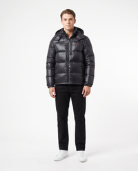 Plumífero brillante Polo Ralph Lauren con capucha — Negro