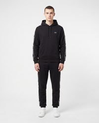 Chándal de algodón Lacoste con sudadera de capucha — Negro